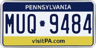 PA license plate MUQ9484