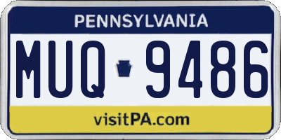 PA license plate MUQ9486