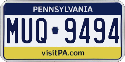 PA license plate MUQ9494