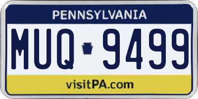 PA license plate MUQ9499