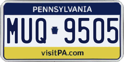 PA license plate MUQ9505