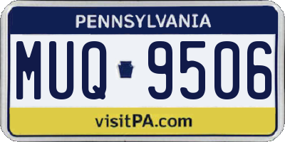 PA license plate MUQ9506