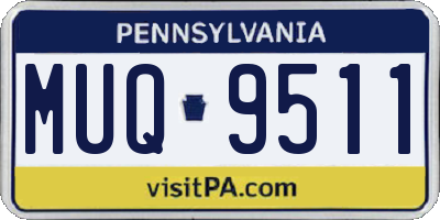 PA license plate MUQ9511