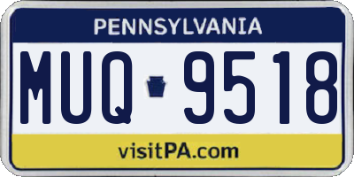 PA license plate MUQ9518