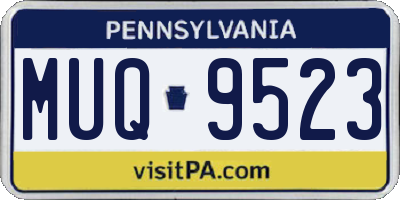 PA license plate MUQ9523