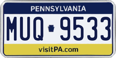 PA license plate MUQ9533