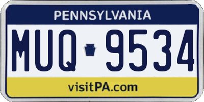 PA license plate MUQ9534