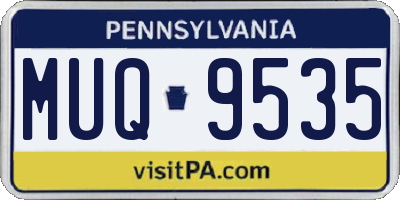 PA license plate MUQ9535