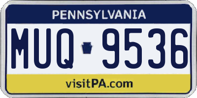PA license plate MUQ9536