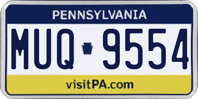 PA license plate MUQ9554