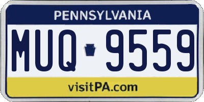 PA license plate MUQ9559