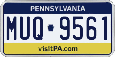 PA license plate MUQ9561