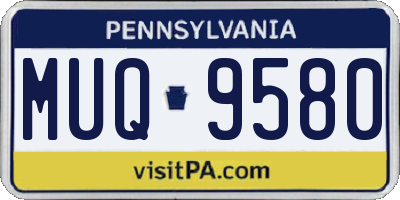 PA license plate MUQ9580