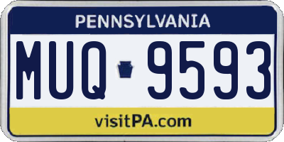 PA license plate MUQ9593