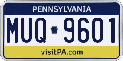 PA license plate MUQ9601