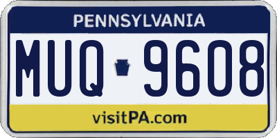 PA license plate MUQ9608