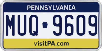 PA license plate MUQ9609