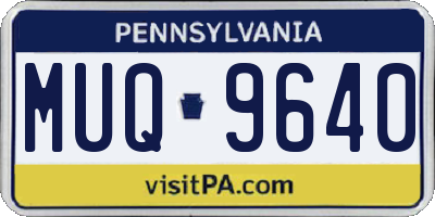 PA license plate MUQ9640