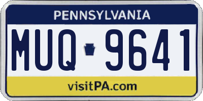 PA license plate MUQ9641