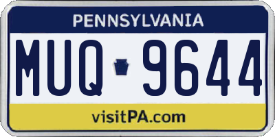 PA license plate MUQ9644