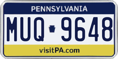 PA license plate MUQ9648