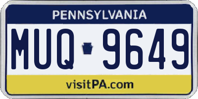 PA license plate MUQ9649