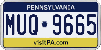 PA license plate MUQ9665
