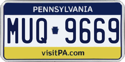 PA license plate MUQ9669