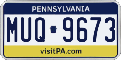 PA license plate MUQ9673