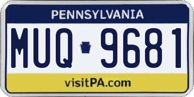 PA license plate MUQ9681