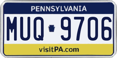 PA license plate MUQ9706