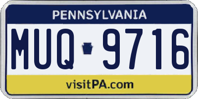 PA license plate MUQ9716