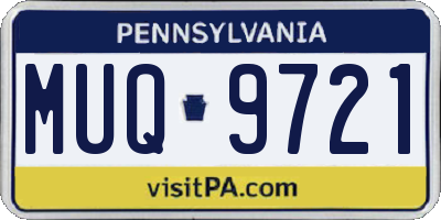 PA license plate MUQ9721