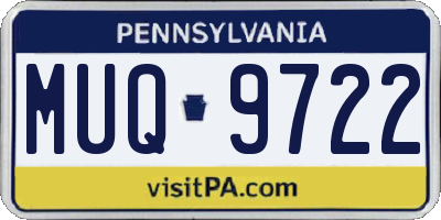 PA license plate MUQ9722