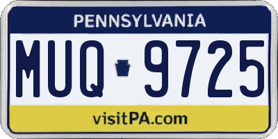 PA license plate MUQ9725