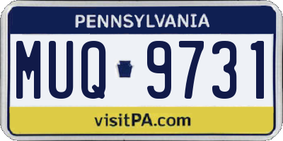 PA license plate MUQ9731