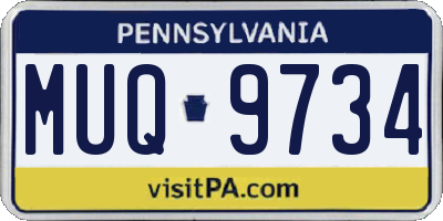 PA license plate MUQ9734