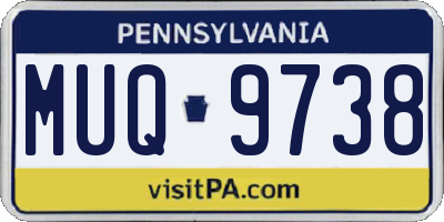 PA license plate MUQ9738