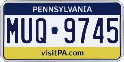 PA license plate MUQ9745
