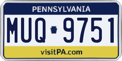PA license plate MUQ9751