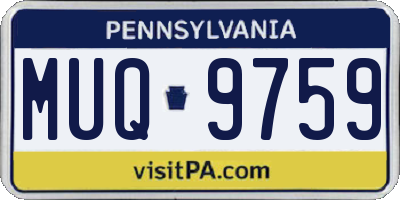 PA license plate MUQ9759