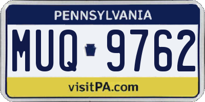 PA license plate MUQ9762