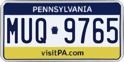 PA license plate MUQ9765