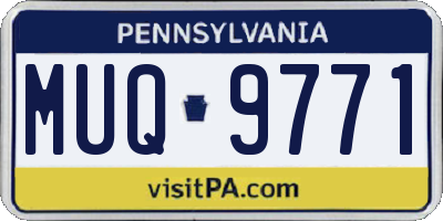 PA license plate MUQ9771