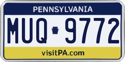 PA license plate MUQ9772