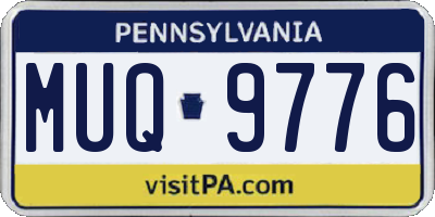 PA license plate MUQ9776