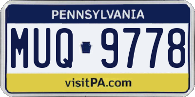 PA license plate MUQ9778