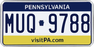PA license plate MUQ9788