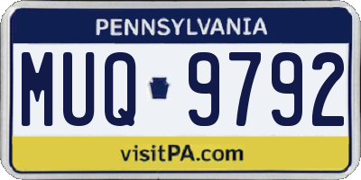 PA license plate MUQ9792