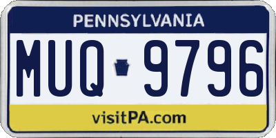 PA license plate MUQ9796